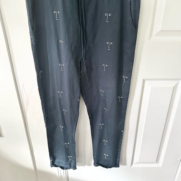 Thinking Mu Organic Cotton Faces Silhouette Sleeveless Relaxed Jumpsuit Medium - Picture 5 of 11